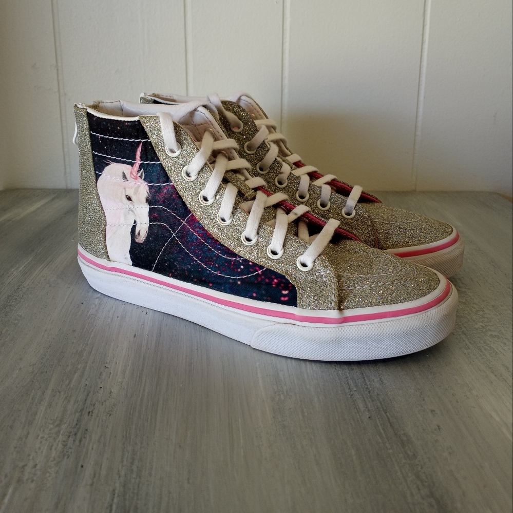 Vans Unicorn Zip Digi Sk8hi High Top Sneakers Girls Size 3